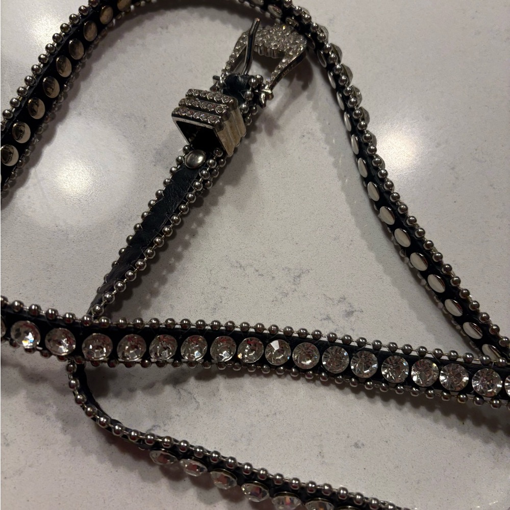 Black and Silver Rhinestone Belt